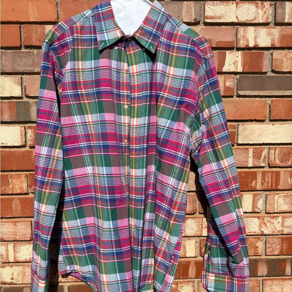 Polo by Ralph Lauren Red and Green Casual Button Down Shirt